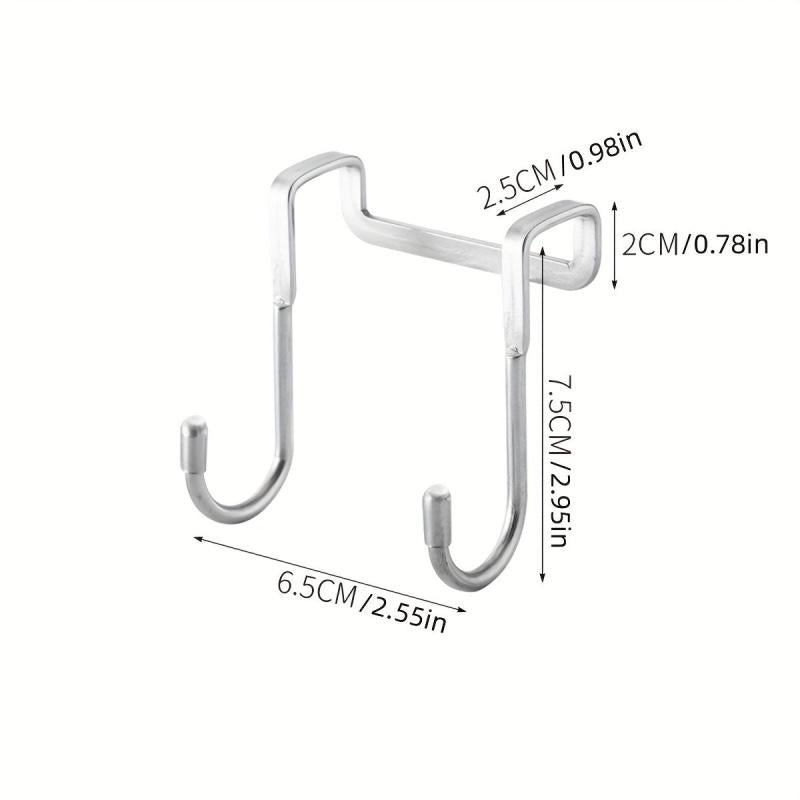 5pcs Stainless Steel S-shaped Hook Door Hanging Clothes Hook