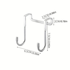 5pcs Stainless Steel S-shaped Hook Door Hanging Clothes Hook