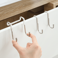 5pcs Stainless Steel S-shaped Hook Door Hanging Clothes Hook