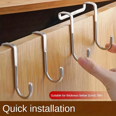 5pcs Stainless Steel S-shaped Hook Door Hanging Clothes Hook
