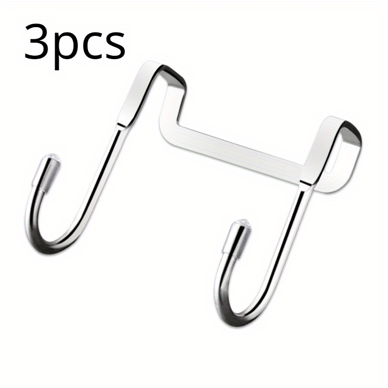 5pcs Stainless Steel S-shaped Hook Door Hanging Clothes Hook