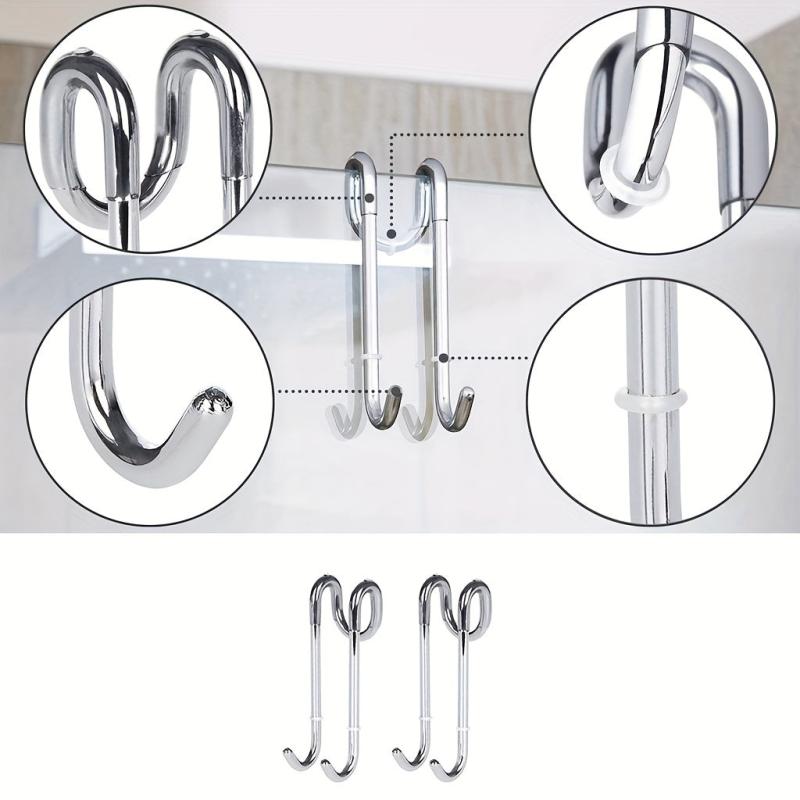 Over Door Shower Hooks for Towels & Bathrobes - Easy Cleaning & Organization