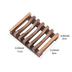 Wooden Soap Dish Self Draining Bar Soap Holder for Bathroom Sink