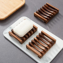 Wooden Soap Dish Self Draining Bar Soap Holder for Bathroom Sink