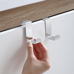 Stainless Steel Door Back Flat Hook Office Desktop Drawer Cabinet Door Back Hook