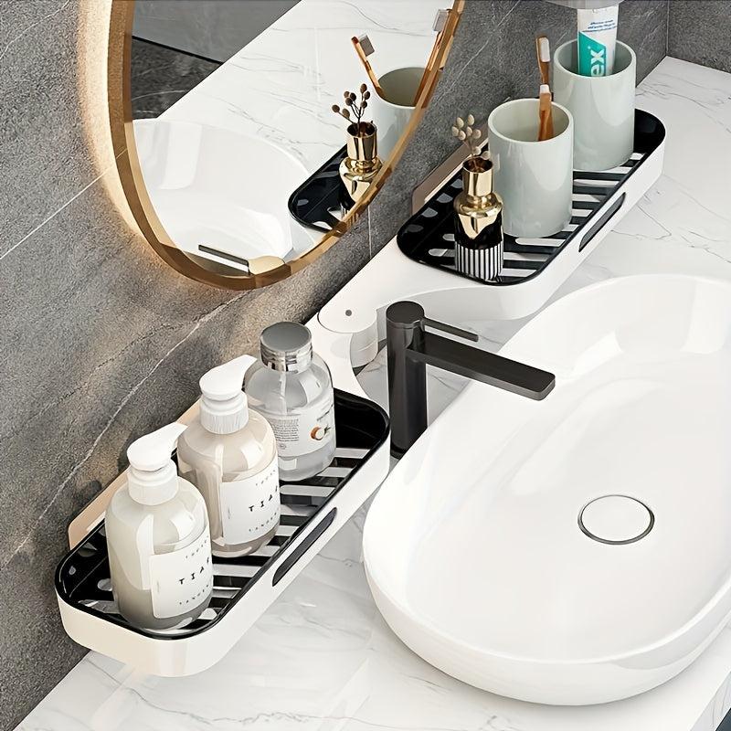 Wall Mounted Plastic Shelf Rack for Bathroom Storage