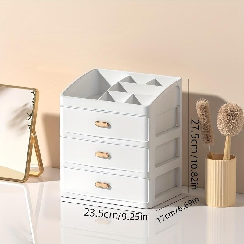 Cosmetic Storage Box w/ Drawers Large Capacity Makeup Organizer
