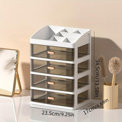 Cosmetic Storage Box w/ Drawers Large Capacity Makeup Organizer