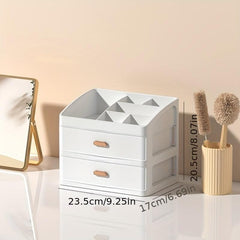 Cosmetic Storage Box w/ Drawers Large Capacity Makeup Organizer