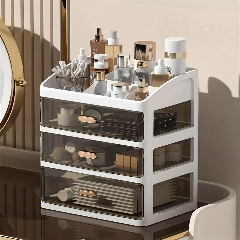 Cosmetic Storage Box w/ Drawers Large Capacity Makeup Organizer