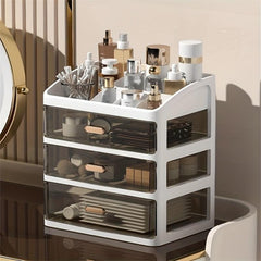 Cosmetic Storage Box w/ Drawers Large Capacity Makeup Organizer