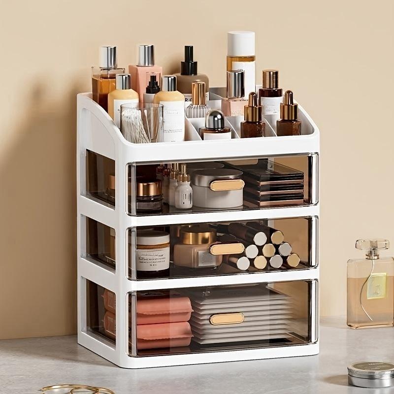 Cosmetic Storage Box w/ Drawers Large Capacity Makeup Organizer