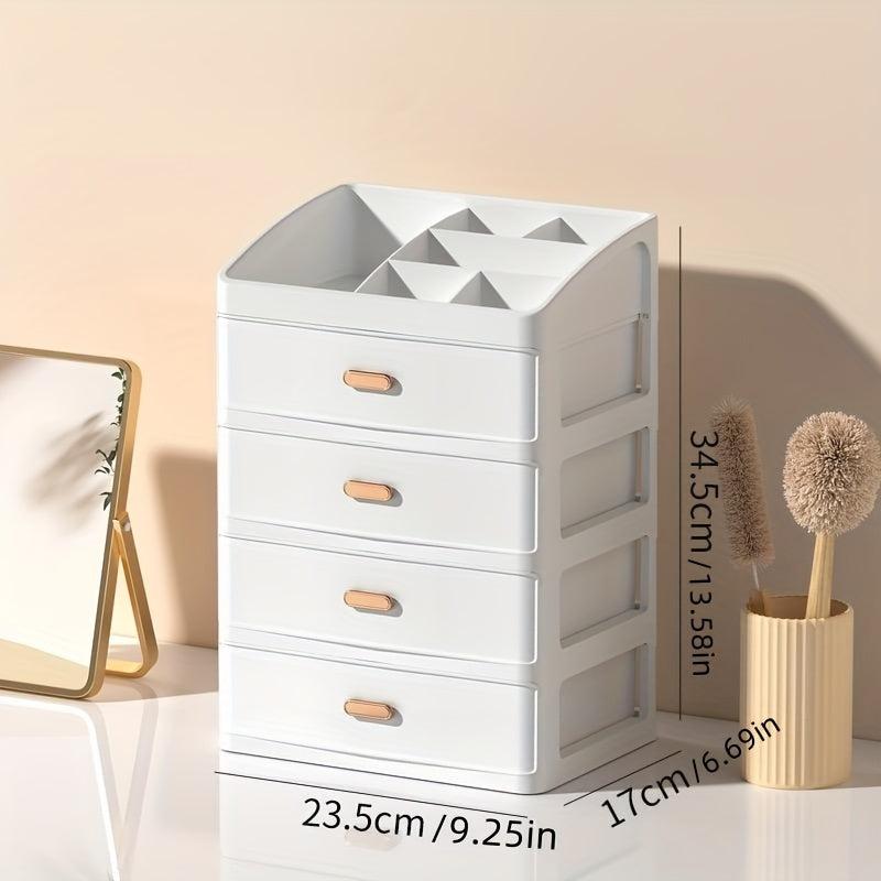 Cosmetic Storage Box w/ Drawers Large Capacity Makeup Organizer