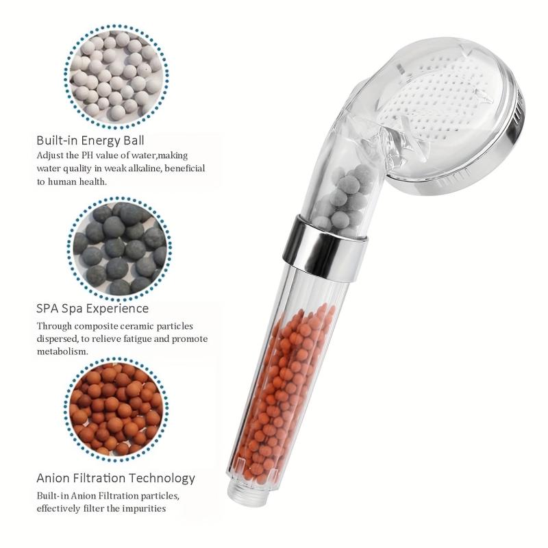 High Pressure Handheld Shower Head Water Saving Transparent Bathroom Accessory