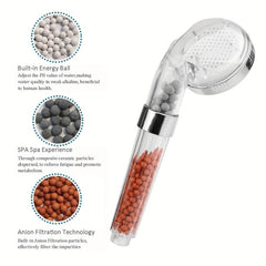 High Pressure Handheld Shower Head Water Saving Transparent Bathroom Accessory