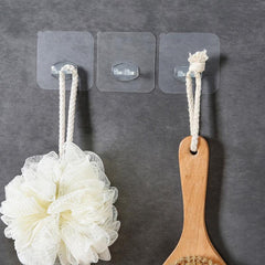 4pcs Adhesive Wall Hooks Transparent Travel Razor Toothbrush Hanger