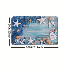 Non Slip Bathroom Mat Ocean Deck Absorbent Bath Rug Anti skid Floor Pad
