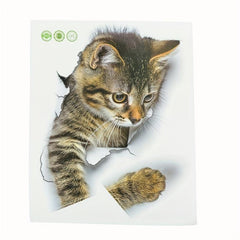 Cat Pattern Toilet Lid Decal Self Adhesive Toilet Wall Sticker