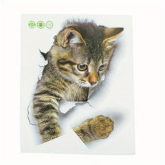 Cat Pattern Toilet Lid Decal Self Adhesive Toilet Wall Sticker
