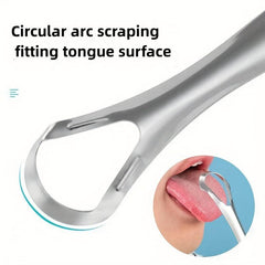 Stainless Steel Tongue Scraper Coating Cleaner Brush Oral Care Tools