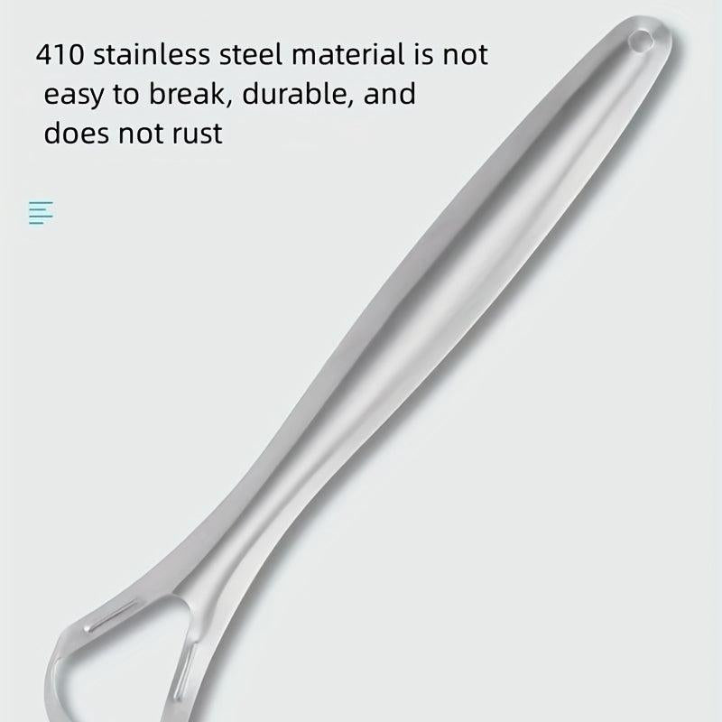 Stainless Steel Tongue Scraper Coating Cleaner Brush Oral Care Tools