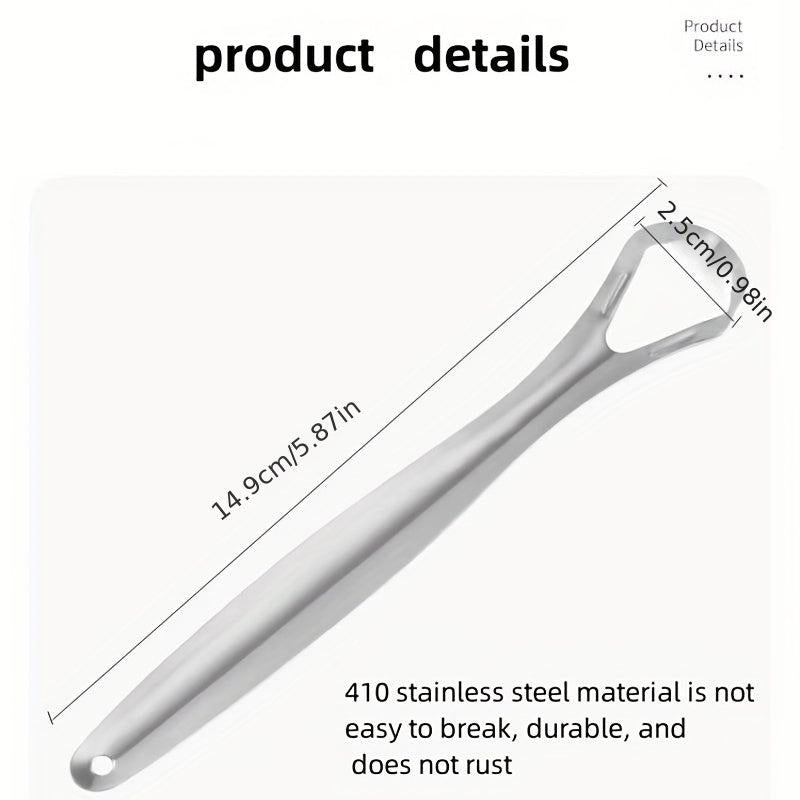 Stainless Steel Tongue Scraper Coating Cleaner Brush Oral Care Tools