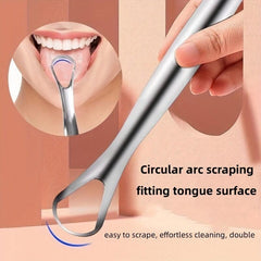 Stainless Steel Tongue Scraper Coating Cleaner Brush Oral Care Tools