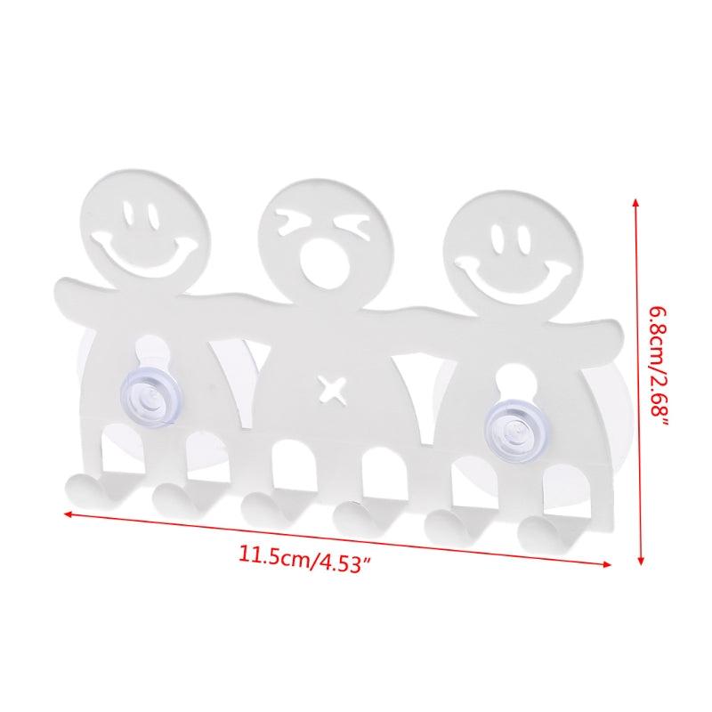 Cartoon Smile Wall Mounted Toothbrush Holder with Suction Cup