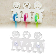 Cartoon Smile Wall Mounted Toothbrush Holder with Suction Cup