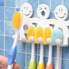 Cartoon Smile Wall Mounted Toothbrush Holder with Suction Cup