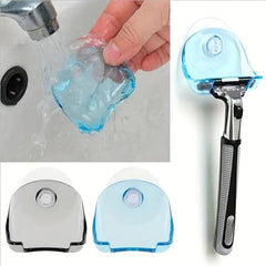 Wall Mounted Razor Rack with Suction Cup for Bathroom Storage