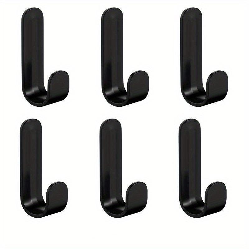 6pcs Adhesive Wall Hooks for Hanging Key Cloth Robe Towel