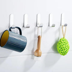 6pcs Wall Organize Hooks Key Cloth Hanger Holder Rack Bathroom Shelf Hook