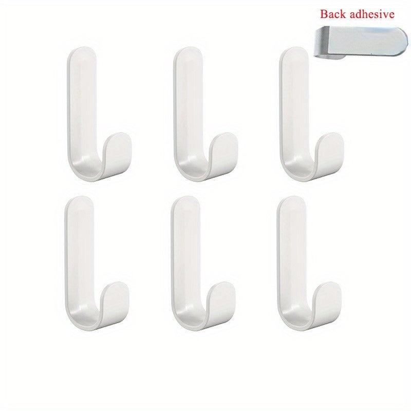 6pcs Wall Organize Hooks Key Cloth Hanger Holder Rack Bathroom Shelf Hook