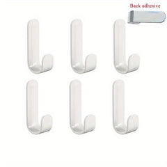 6pcs Wall Organize Hooks Key Cloth Hanger Holder Rack Bathroom Shelf Hook