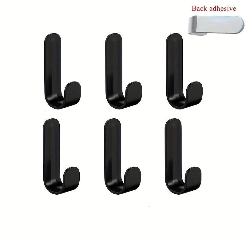 6pcs Wall Organize Hooks Key Cloth Hanger Holder Rack Bathroom Shelf Hook
