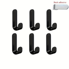 6pcs Wall Organize Hooks Key Cloth Hanger Holder Rack Bathroom Shelf Hook