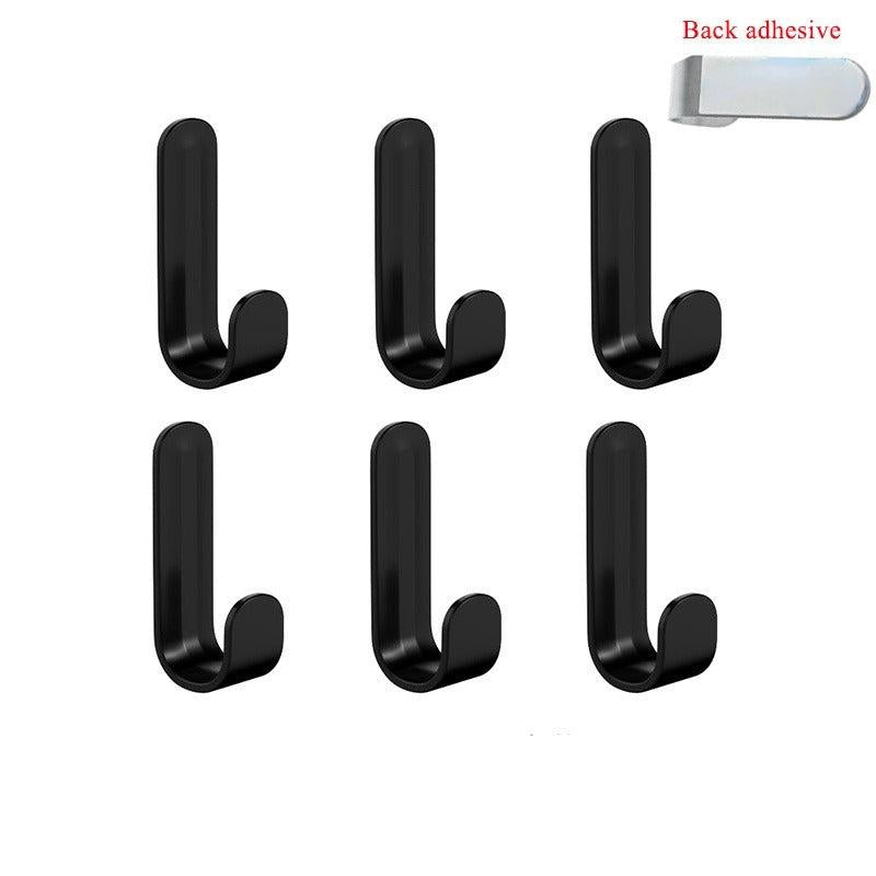 6pcs Wall Organize Hooks Key Cloth Hanger Holder Rack Bathroom Shelf Hook