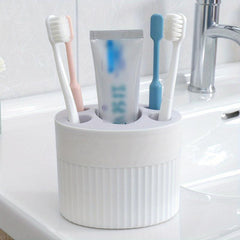 Plastic Toothbrush and Toothpaste Organizer Freestanding Holder