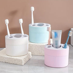 Plastic Toothbrush and Toothpaste Organizer Freestanding Holder
