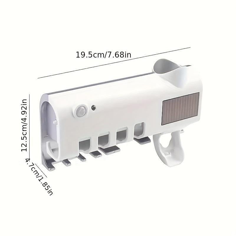 UV Toothbrush Sanitizer & Dispenser Wall Mounted Bathroom Organizer