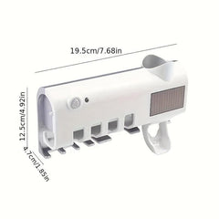 UV Toothbrush Sanitizer & Dispenser Wall Mounted Bathroom Organizer