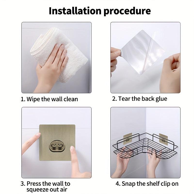 2pcs Toilet Corner Rack Rust Proof Bathroom Storage Shower Shelf