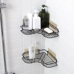 2pcs Toilet Corner Rack Rust Proof Bathroom Storage Shower Shelf