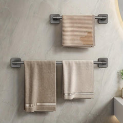 Gray Towel Bar Punch Shower Towel Rack Wall Mounted Towel Holder