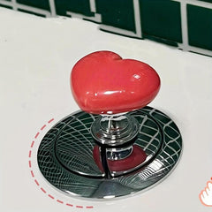 Colorful Heart-shaped Toilet Button - Home Essential