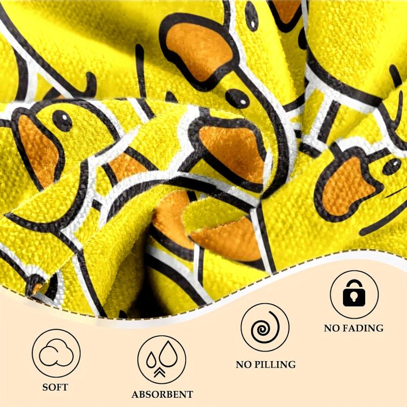 Duck Cartoon Pattern Beach Towel Lightweight Quick Dry Water Absorbent Bath Towe