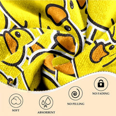 Duck Cartoon Pattern Beach Towel Lightweight Quick Dry Water Absorbent Bath Towe