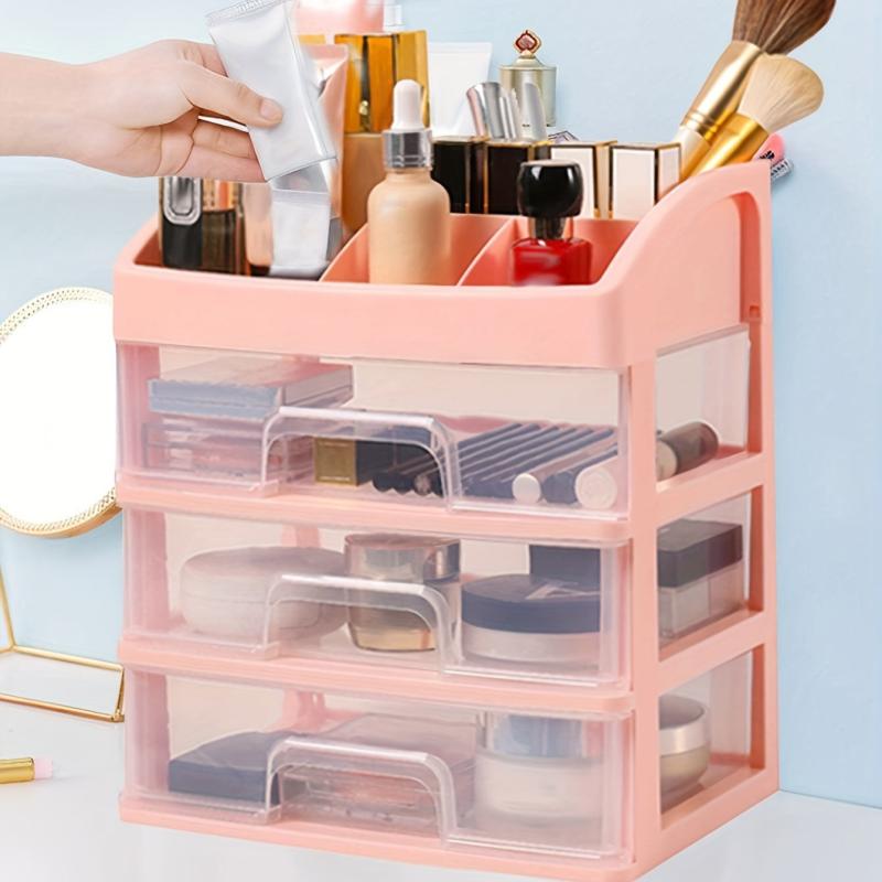 3 Drawer Plastic Makeup Organizer for Bathroom Vanity
