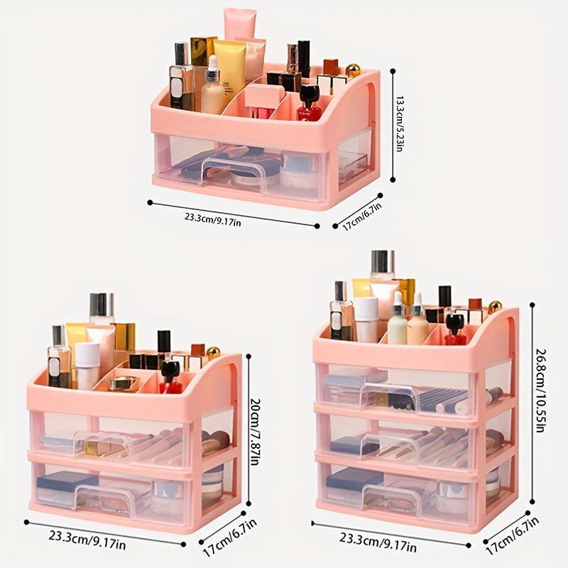 3 Drawer Plastic Makeup Organizer for Bathroom Vanity